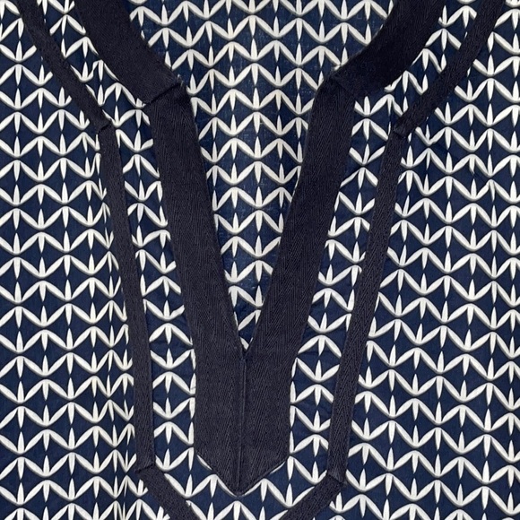 J. Crew Blue & White Cotton V Neck Tunic Sz. Small - Picture 9 of 9